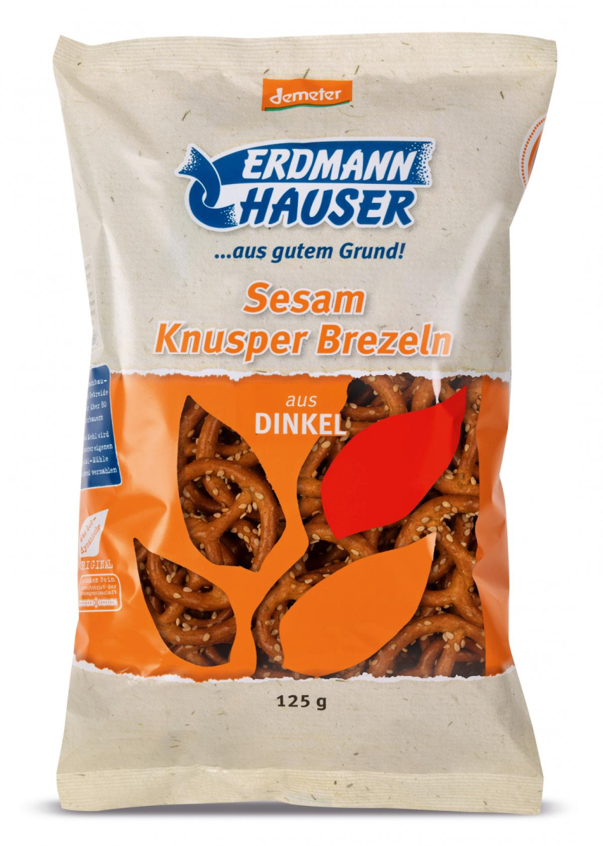 kleine Dinkel Knusperbrezel Sesam