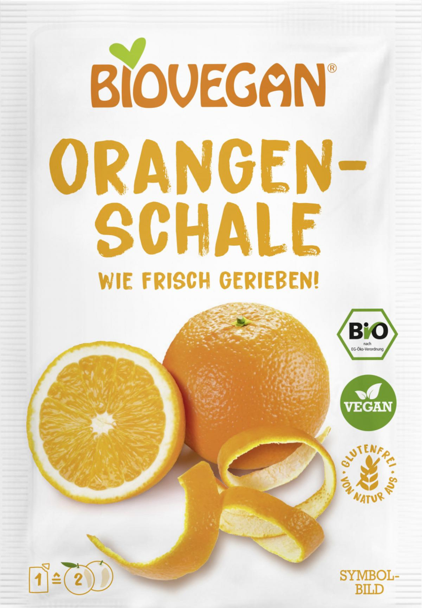 Orangenschale gerieben
