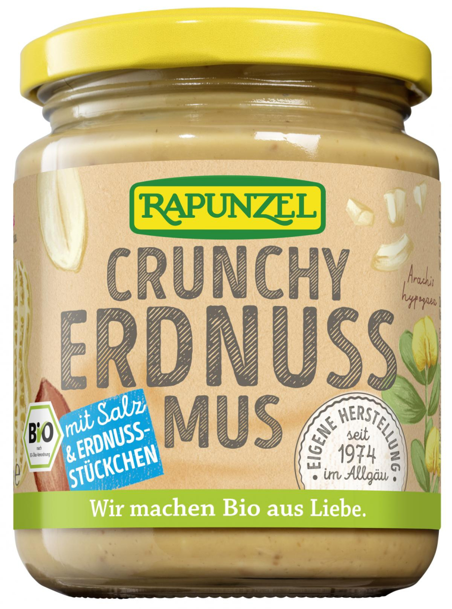 Erdnußmus crunchy mit Salz, 250g