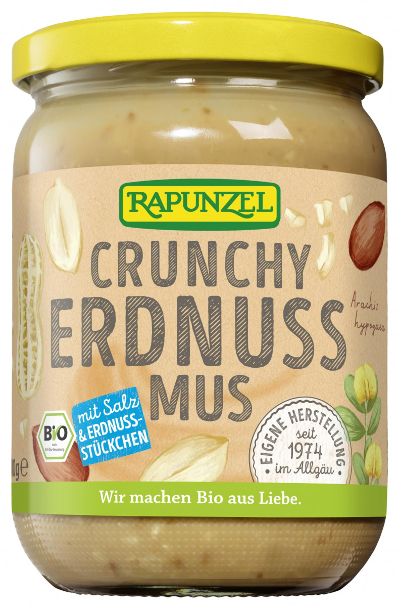 Erdnußmus crunchy mit Salz, 250g