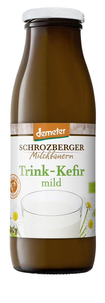 Demeter Trink-Kefir natur in der Pfandflasche