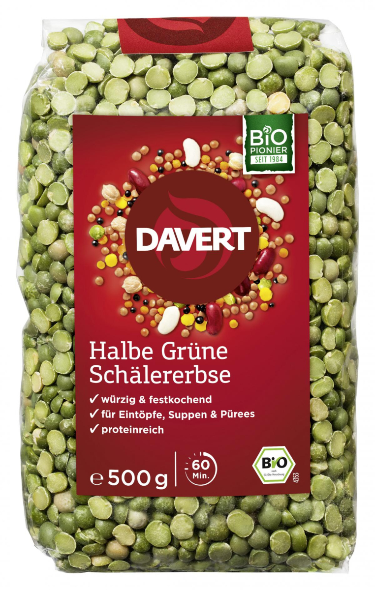 Grüne halbe Erbsen