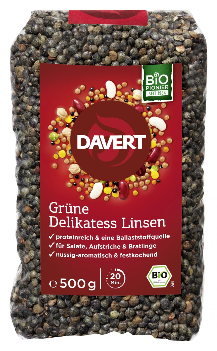 Grüne Delikatess-Linsen
