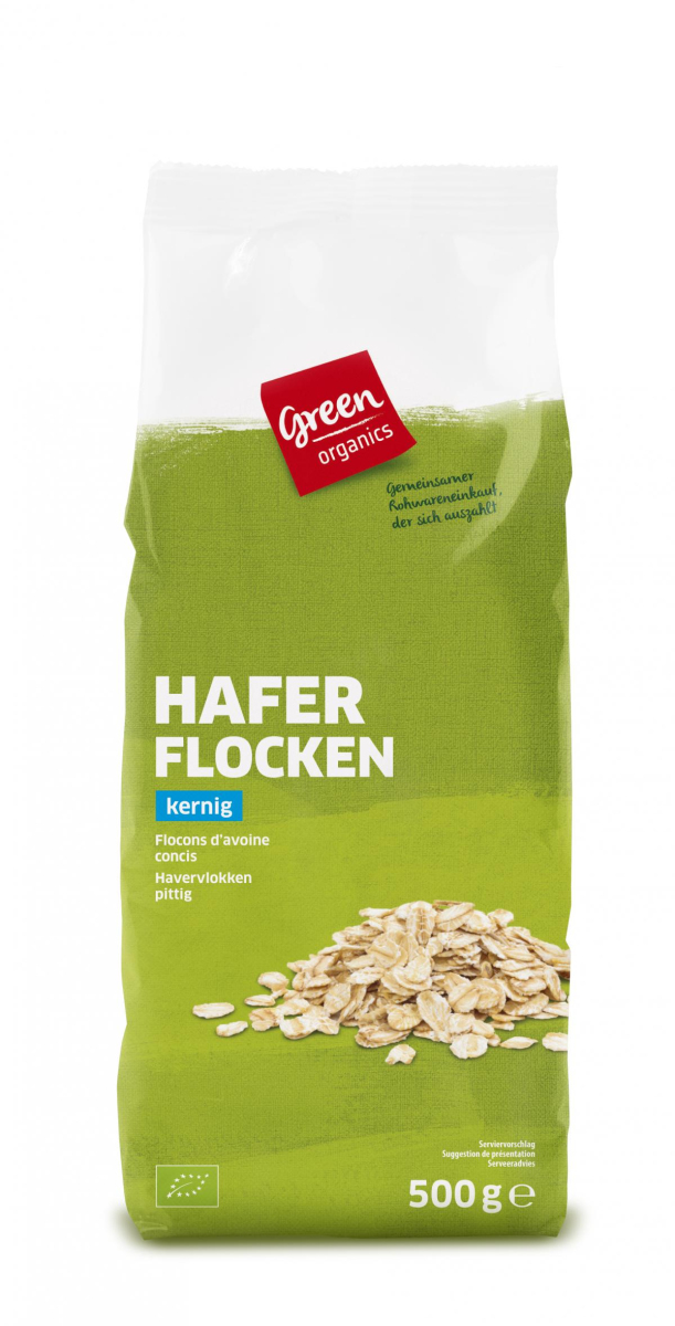 green Haferflocken kernig