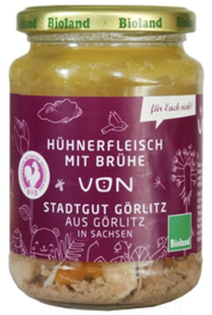 VON Hühnerfleisch mit Brühe