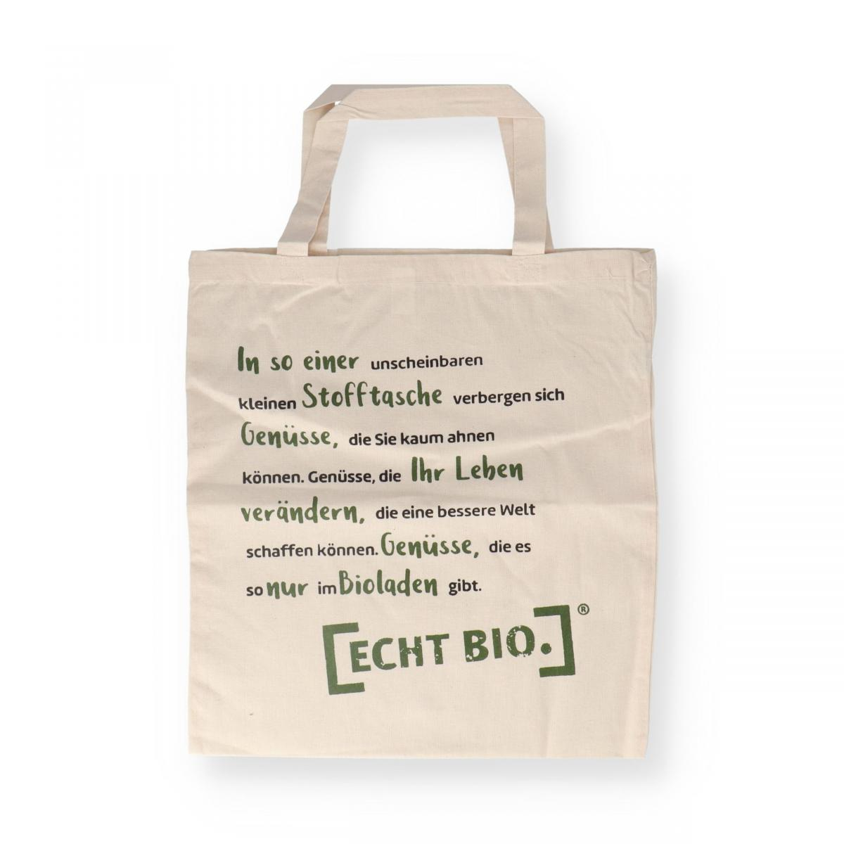 ECHT BIO. Baumwolltragetasche