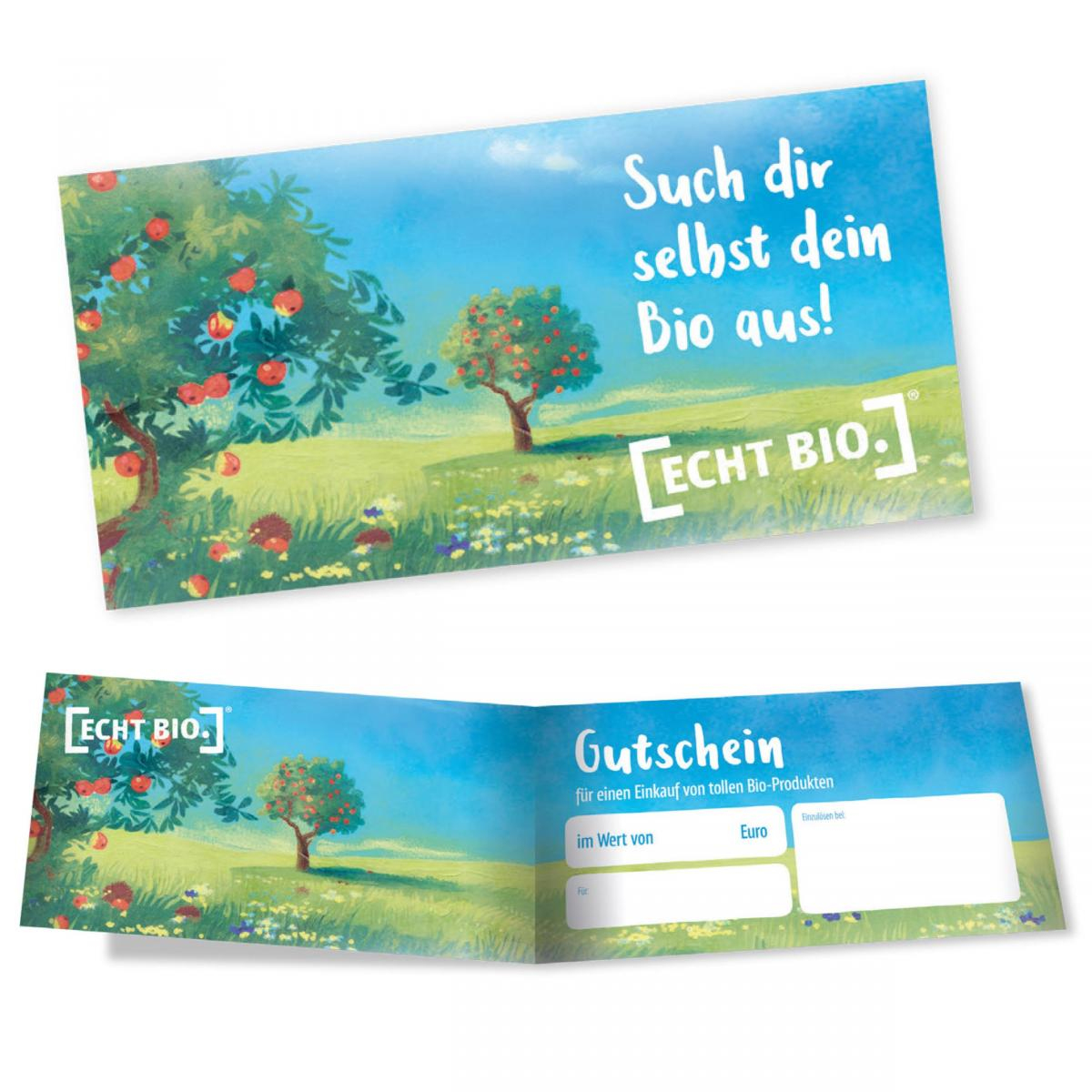 ECHT BIO. Gutschein Such Dir selbst Dein Bio aus.