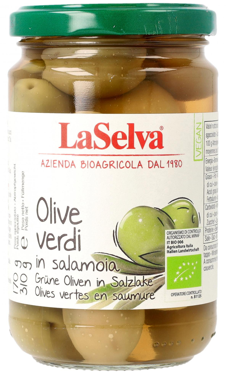 Grüne Oliven mit Stein /Glas