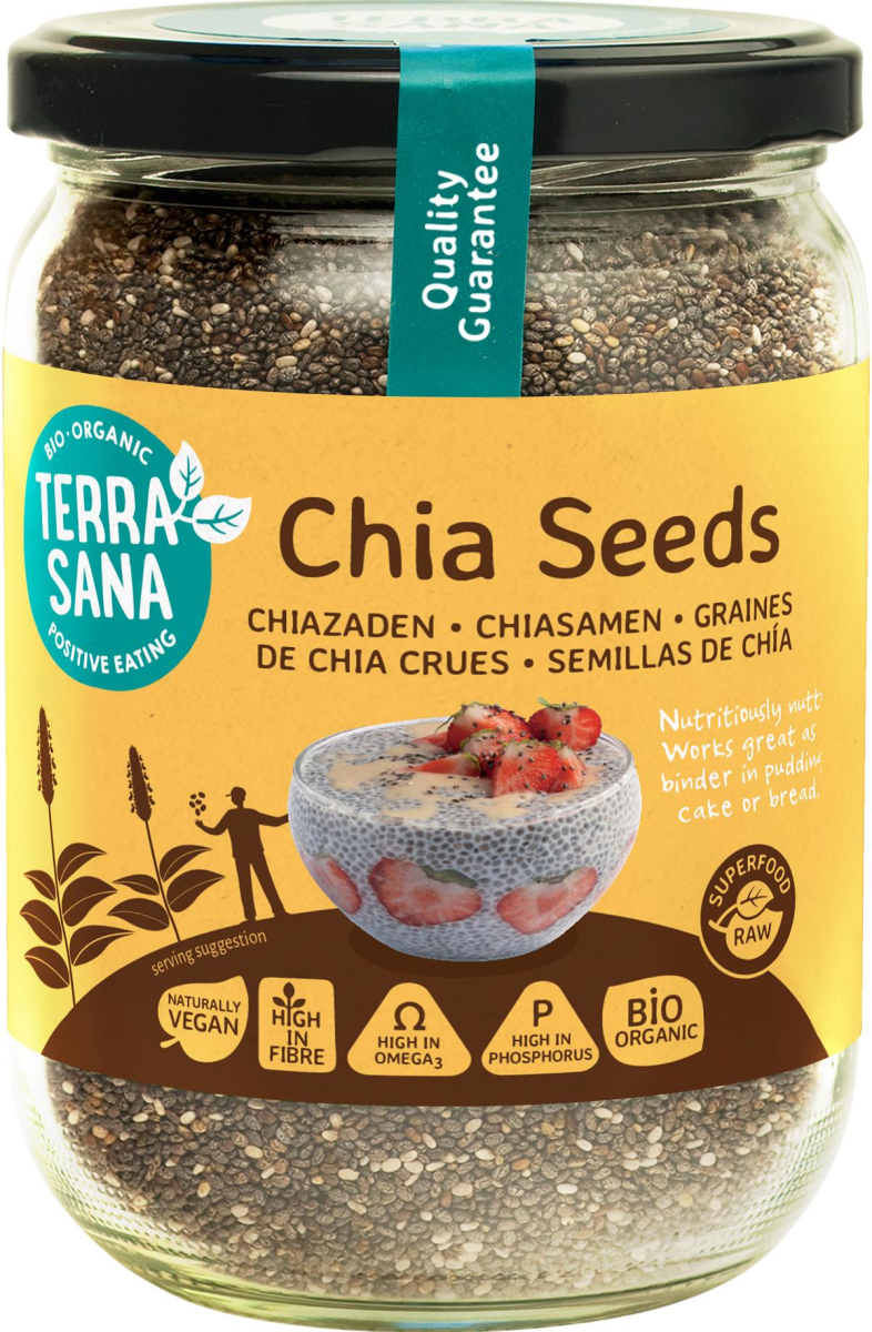 Chia Saat schwarz im Glas