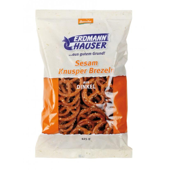 kleine Dinkel Knusperbrezel Sesam