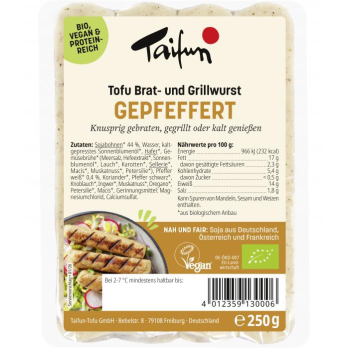 Tofu Brat- und Grillwurst (gepfeffert)