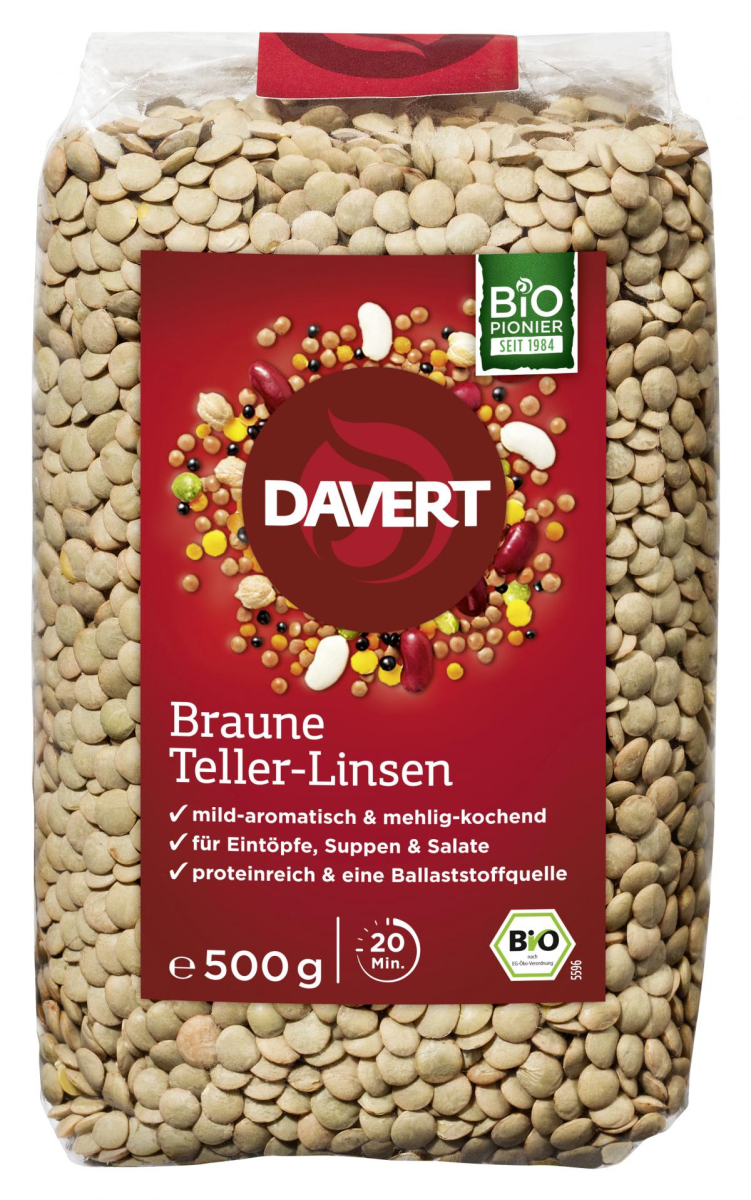 Braune Teller-Linsen