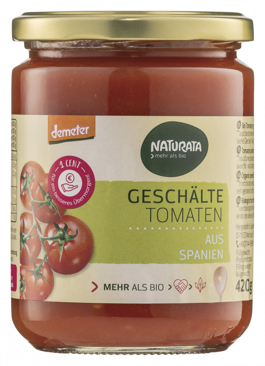 Geschälte Tomaten, demeter