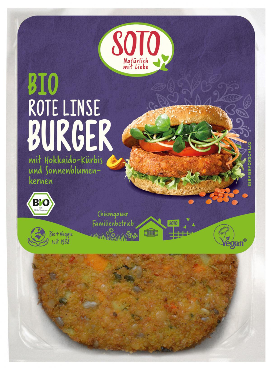 Burger Gemüse rote Linse