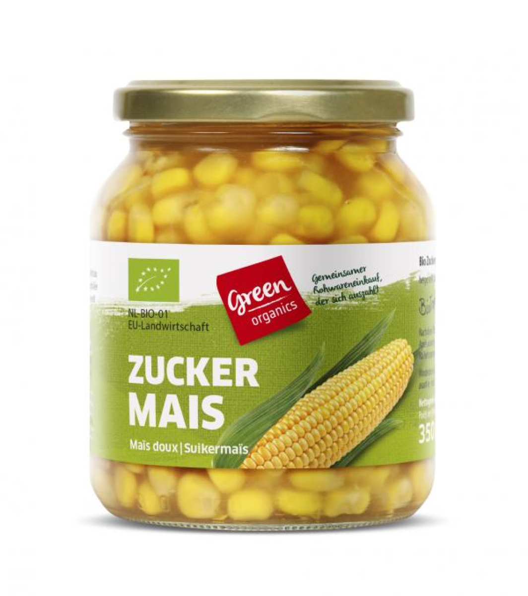 green Zuckermais i. Glas