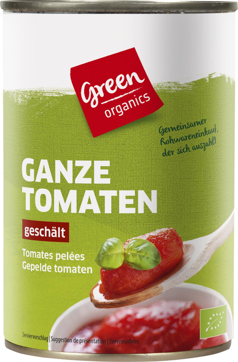 green Geschälte ganze Tomaten