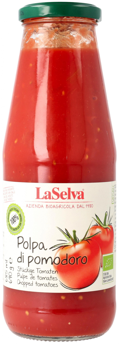 La Selva Tomatenpolpa, grob, 690 gr Glas