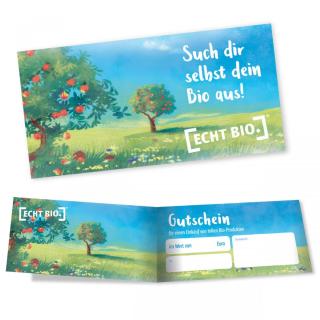 ECHT BIO. Gutschein Such Dir selbst Dein Bio aus.