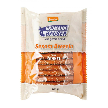Dinkelbrezel groß mit Sesam