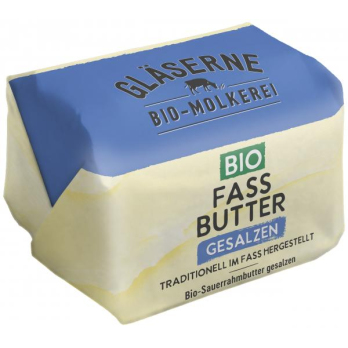 Butter aus Sauerrahm (Fassbutter gesalzen, Gläserne Molkerei)