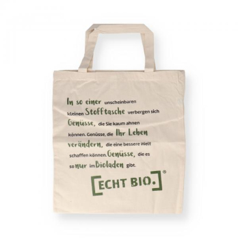 ECHT BIO. Baumwolltragetasche